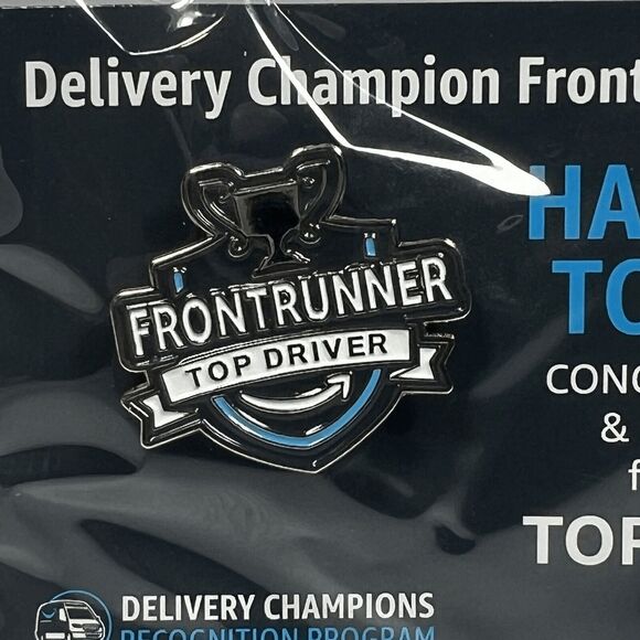 Amazon Pin FRONTRUNNER Top Driver Delivery Champion Pin NEW! Rare - Picture 2 of 3